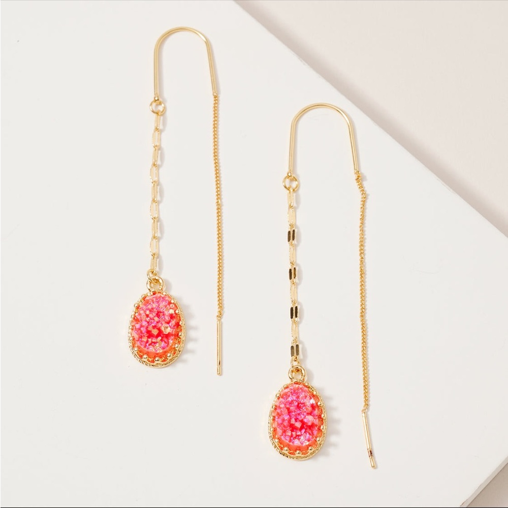 AVENUE ZOE DRUZY STONE CHAIN DANGLE EARRINGS 💖IN STORES💖